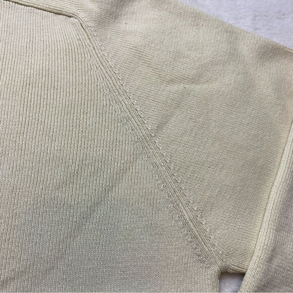 Eddie Bauer Very Pale Yellow Long Sleeve Crew Neck Knit Sweater Size Large - Picture 7 of 11